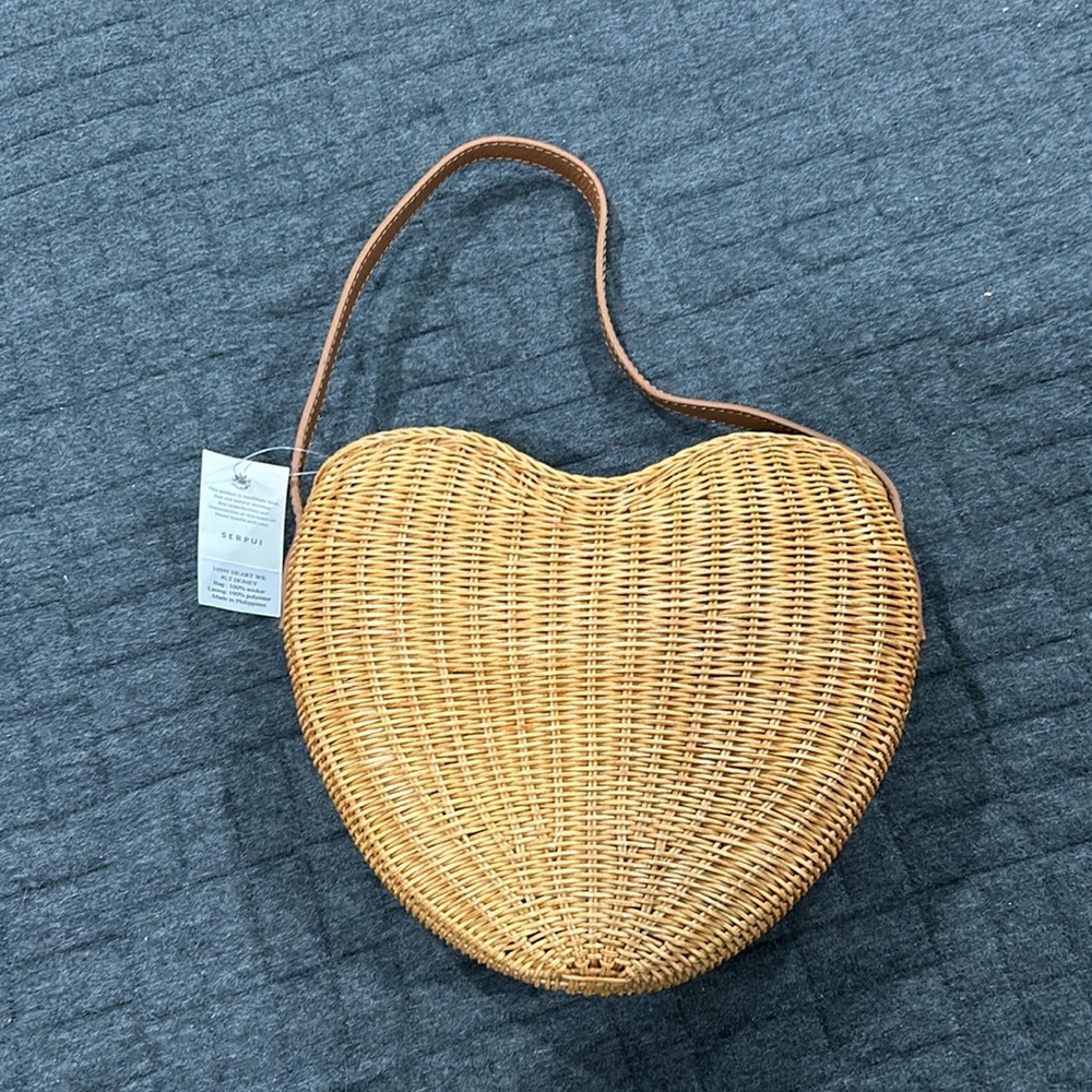 Serpui NWT Wicker Heart Bag - Picture 5 of 5